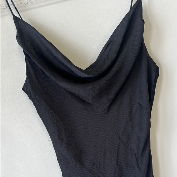 BCBGeneration Sz XL Black Slip Dress with Ruched Slit Design • NWT! - Picture 3 of 10